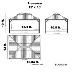 Gray Curtains For Provence Hard Top Gazebos By Sojag -Outdoor Garden Living Provence 12x16 1