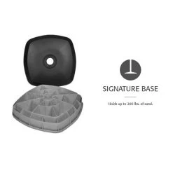 11' Octagon Cantilever Umbrella In A Black Frame With A Charcoal Canopy With Base -Outdoor Garden Living Signature Base Black feaa5e60 71f4 478c b0df b0ffcda98972