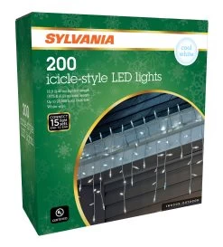 200-Count M5 Mini LED Icicle Drop Lights -Outdoor Garden Living V40801 57KH 3D