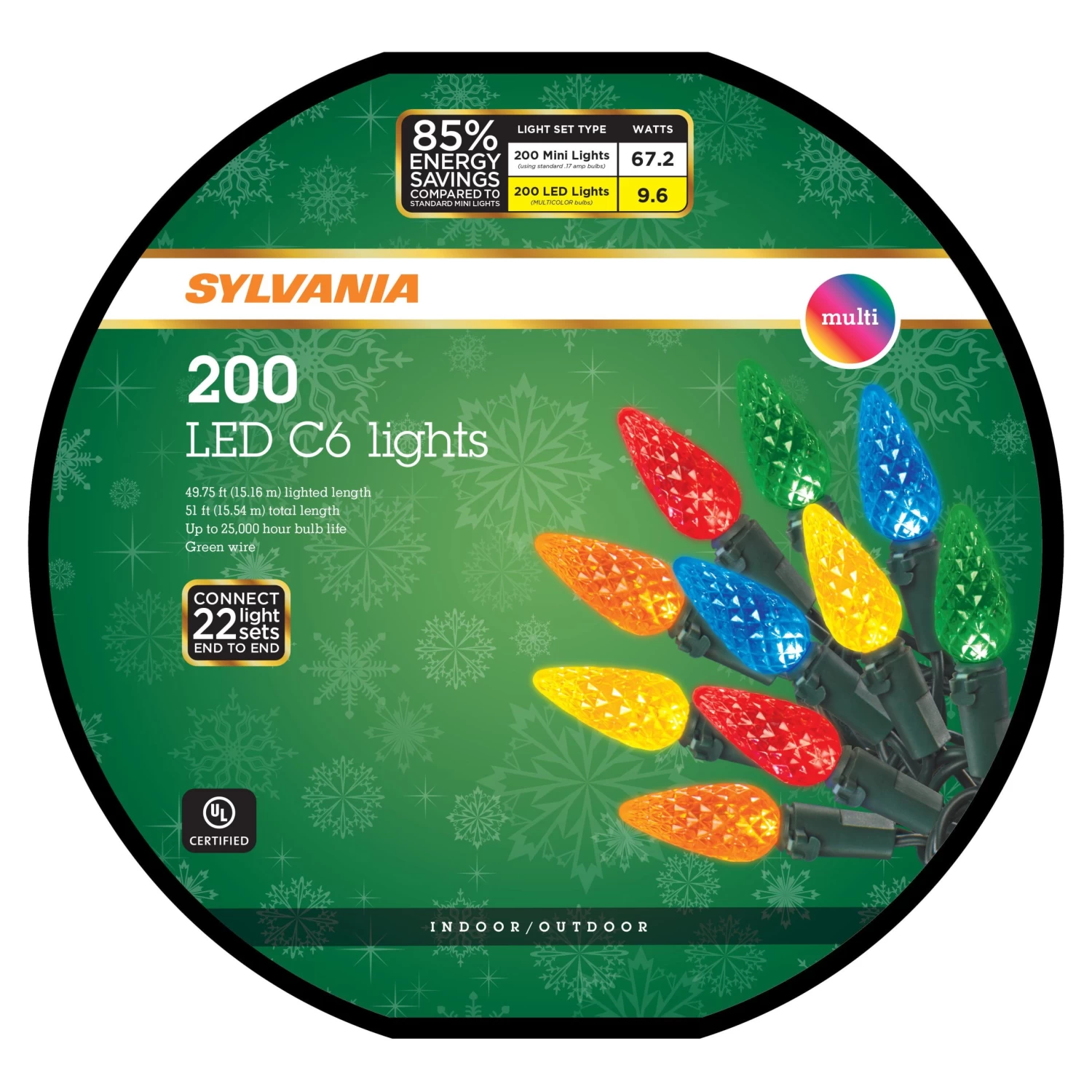 Set Of 200 LED C6 Christmas Lights On A Reel From Sylvania 4 Set Of 200 LED C6 Christmas Lights On A Reel From Sylvania - Image 2