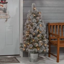 4.5' Snowy Canyon LED Mixed Needle Artificial Christmas Pine Tree -Outdoor Garden Living a10c3284da5f2d916e48409697b90eab