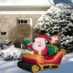 3.5' Airblown® Inflatable Santa And Sleigh By Gemmy -Outdoor Garden Living christmas 3 5 airblown inflatable santa and sleigh by gemmy 1 1968c748 b04b 485b ade6 910f02da1607