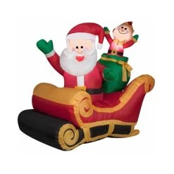 3.5' Airblown® Inflatable Santa And Sleigh By Gemmy -Outdoor Garden Living christmas 3 5 airblown inflatable santa and sleigh by gemmy 2 23c6be23 7292 4504 a282 f41f395d17cf
