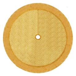 48" Gold Glitter Print Organza Christmas Tree Skirt