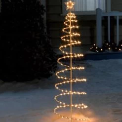 6' Spiral Lighted Christmas Trees -Outdoor Garden Living christmas 6 spiral lighted christmas trees 1