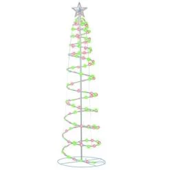 6' Spiral Lighted Christmas Trees -Outdoor Garden Living christmas 6 spiral lighted christmas trees 3