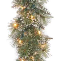 9' Crystal Elegance Pine Pre-Lit Artificial Garland