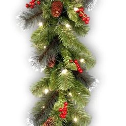 9' Classic Spruce Pre-Lit Garland With Frosted Tips, Berries And Pine Cones -Outdoor Garden Living f41607c1f556d5fb837d885f1c02f92b 22752cc0 9461 4553 a748 e6f515a2929d