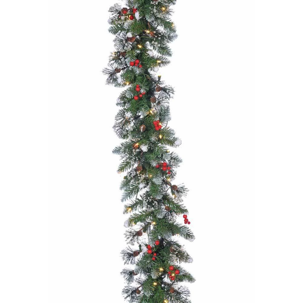 9' Windsor Glazier Pre-Lit Artificial Garland 4 9' Windsor Glazier Pre-Lit Artificial Garland - Image 2
