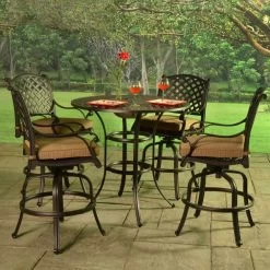 Stonegate Cushioned Bar Height Patio Set -Outdoor Garden Living outdoor living stonegate cast aluminum cushioned bar height patio set 1