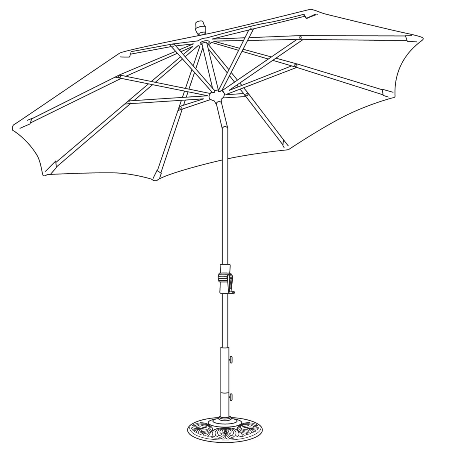 11' Auto Tilt Market Bronze Frame Ridge Canyon Canopy Umbrella 6 11' Auto Tilt Market Bronze Frame Ridge Canyon Canopy Umbrella - Image 4